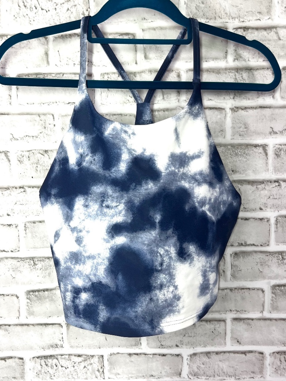 |•OLD NAVY•| Navy Blue & White Tie Dye Tank Top Sports Bra Size Large